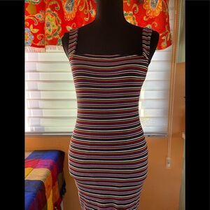 Popular 21 Multi striped knit rib tankdress Sz l